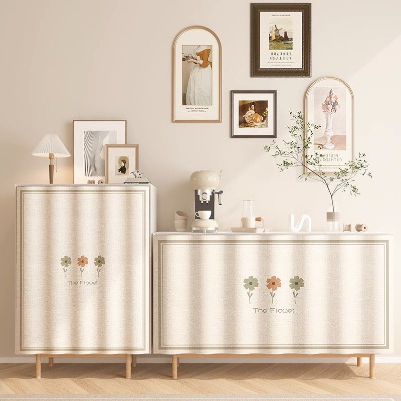 KTX-088595 Punch-Free Kitchen Door Curtain in Flannel – Cartoon Anime Designs, Multiple Sizes Available