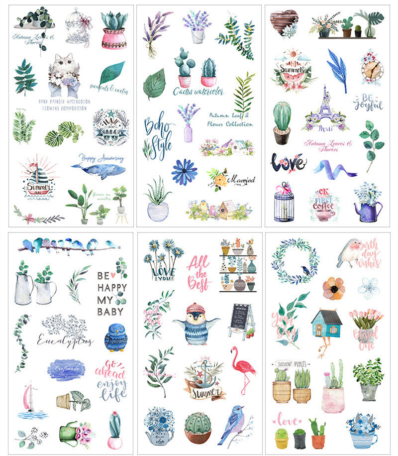 KTX-088723 Cultural and Creative Life Stickers for Diary Decoration - Variety of Designs Available