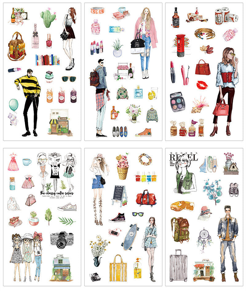 KTX-088723 Cultural and Creative Life Stickers for Diary Decoration - Variety of Designs Available