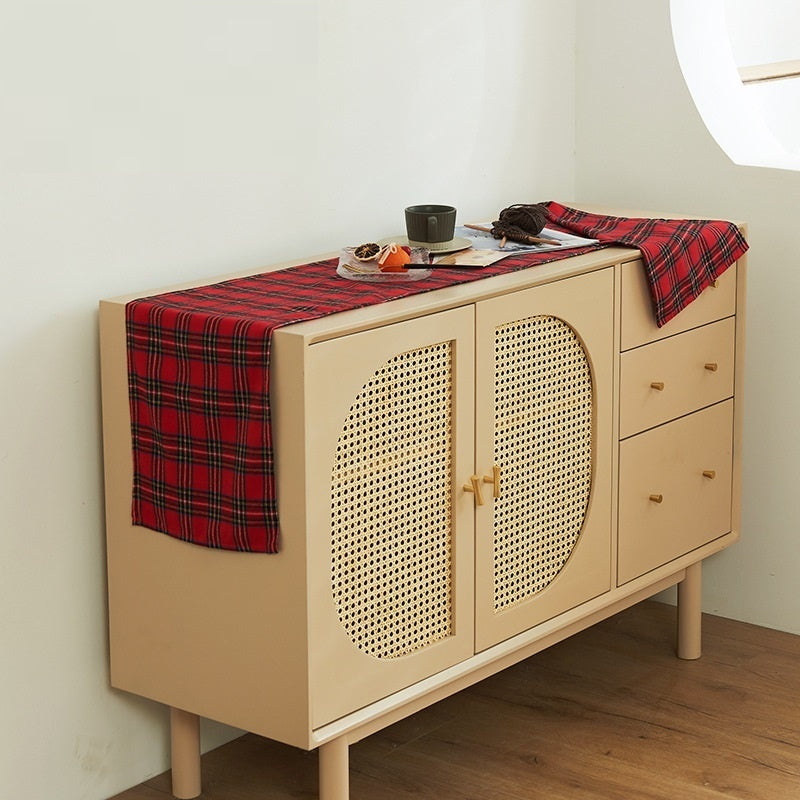 KTX-088851 Christmas Red and Green Checkered Polyester Cotton Pillowcase Cover - Multiple Sizes Available