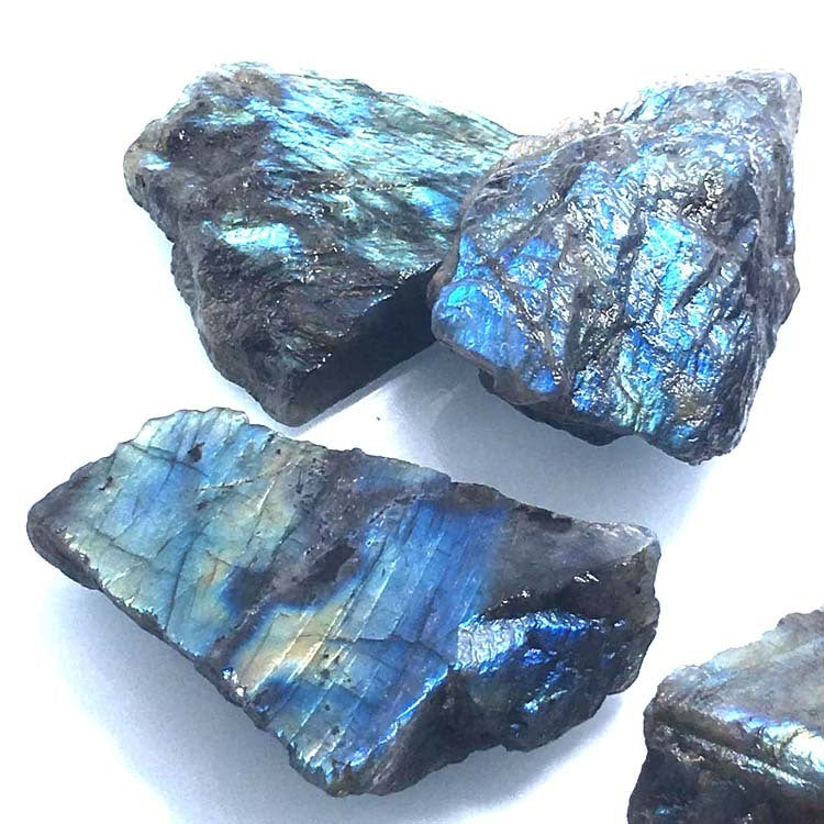 KTX-088979 Natural Labradorite Rough Stone with Polished Finish - Irregular Size Mineral Specimen