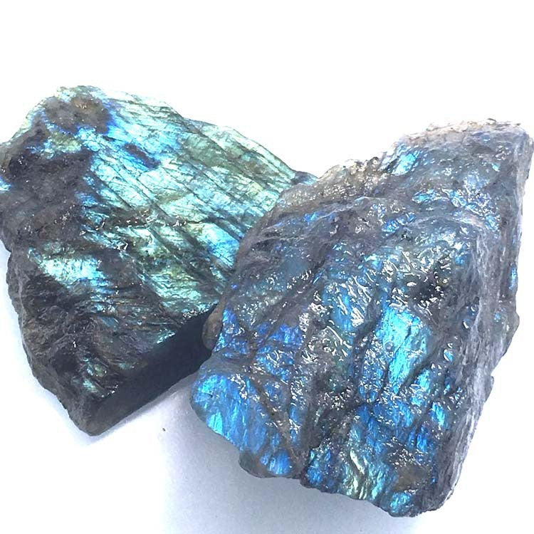 KTX-088979 Natural Labradorite Rough Stone with Polished Finish - Irregular Size Mineral Specimen