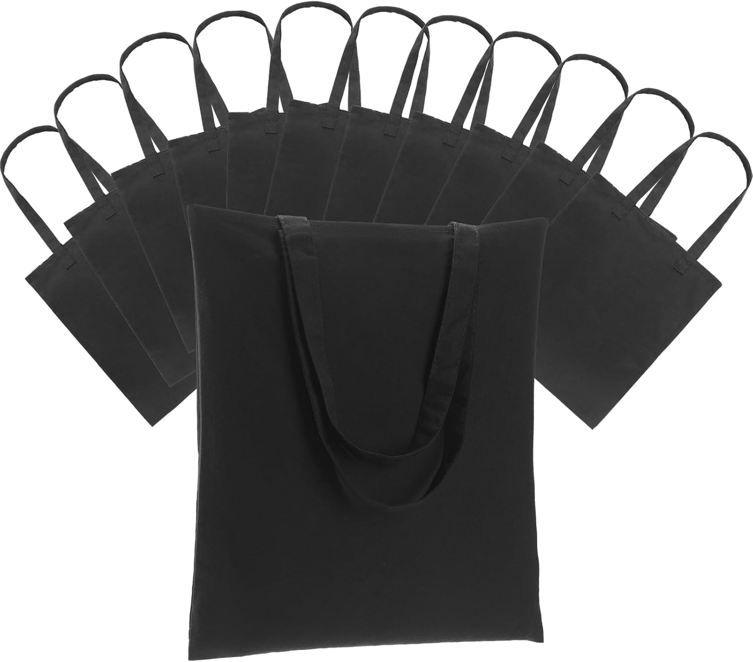 KTX-089235 Lightweight Beige Canvas Tote Bag Set – 48 Pack Reusable Shopping and DIY Craft Bags, Perfect for Gifts and Everyday Use