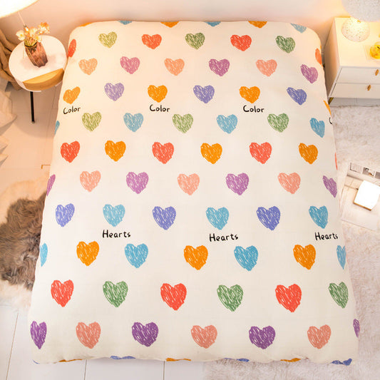 KTX-089363 Thick Coral Fleece Double Plush Duvet Cover with Reactive Printing and Dyeing