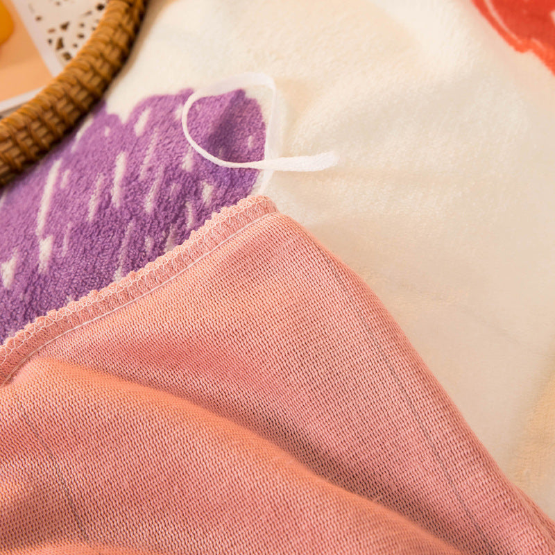 KTX-089363 Thick Coral Fleece Double Plush Duvet Cover with Reactive Printing and Dyeing