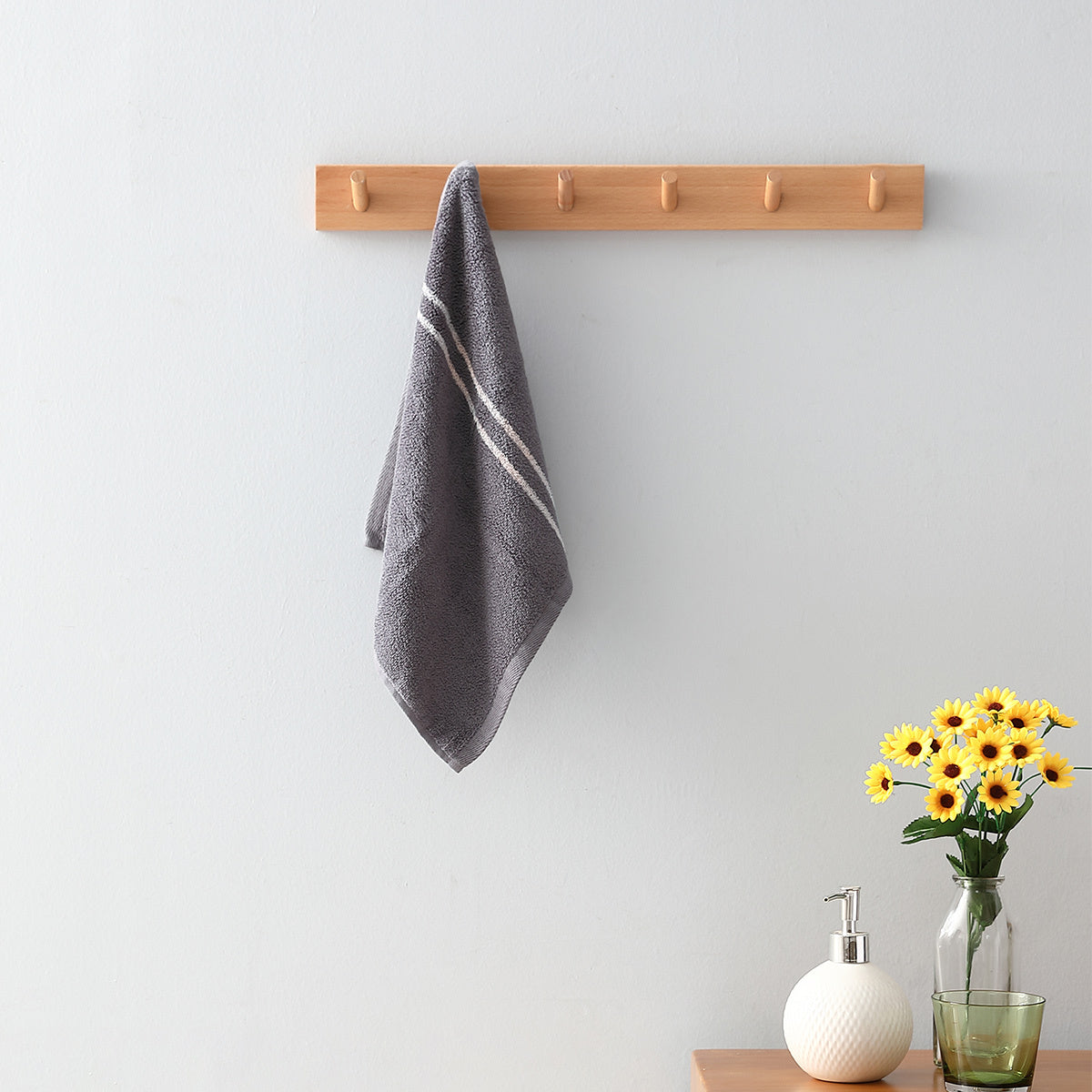 KTX-089619 Smart Induction Cotton Square Towel - 34cm x 34cm, 100% Cotton, Soft and Durable