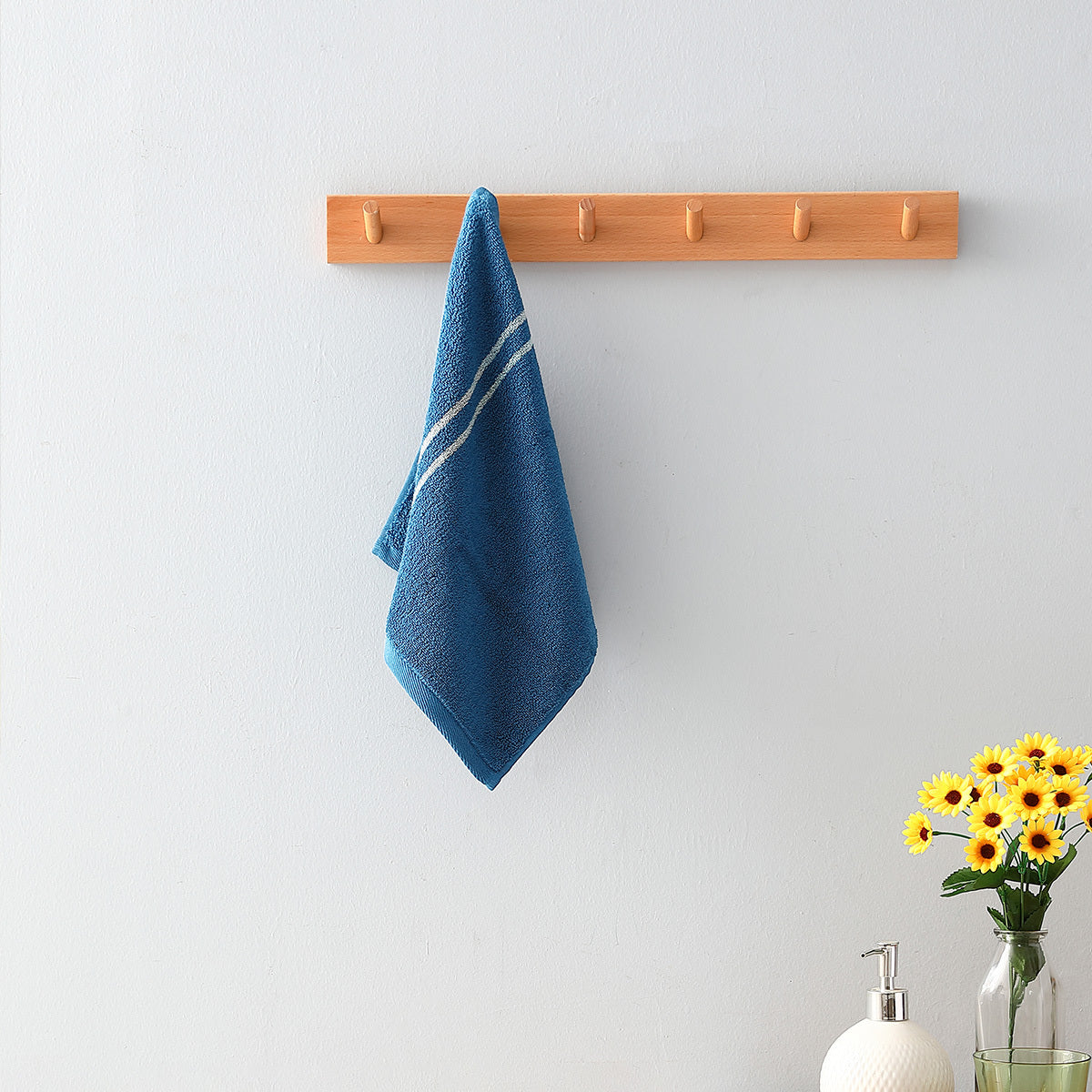 KTX-089619 Smart Induction Cotton Square Towel - 34cm x 34cm, 100% Cotton, Soft and Durable