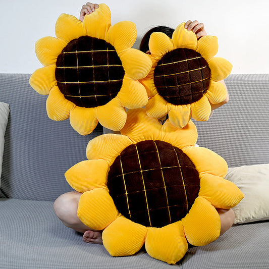 KTX-090003 Sunflower Plush Pillow for Sofa, Living Room, and Car - 38cm, 48cm, 68cm