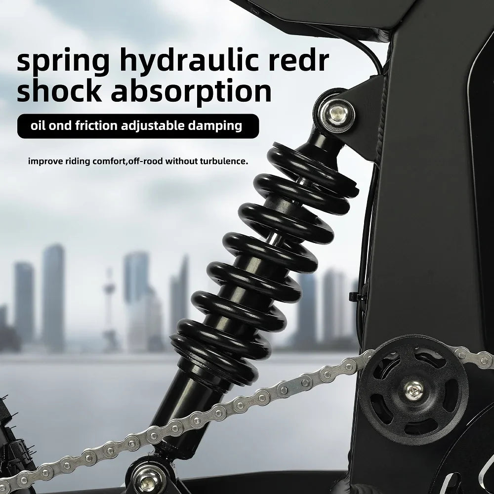 KTX-090899 3000W Electric Mountain Bike with 60V 20Ah Battery, 45MPH Speed, Dual Hydraulic Disc Brakes, & 7-Speed Gears