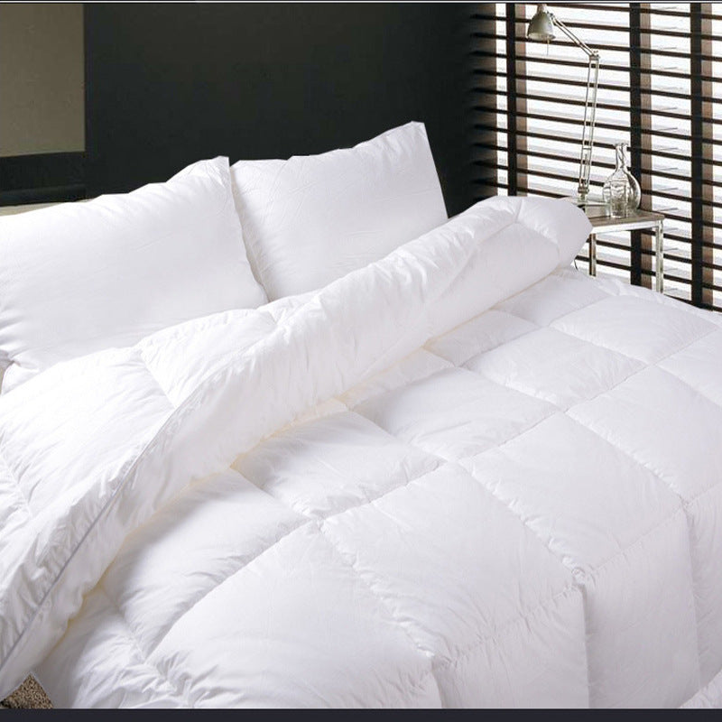 KTX-091347 Thick Warm Breathable Winter Quilt in Solid White Cotton and Polyester Fiber