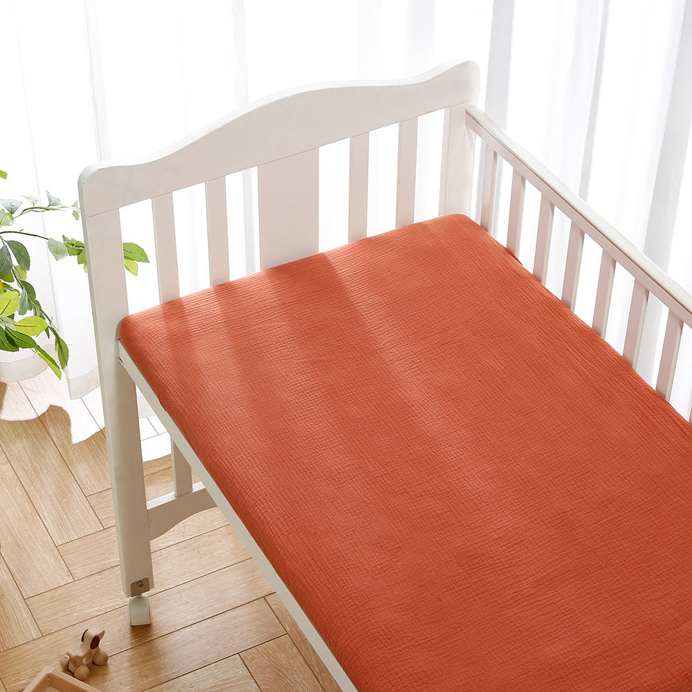 KTX-091667 Double-Layer Gauze Baby Bedding Set with Fitted Sheet - Soft and Breathable, 130x70x18cm