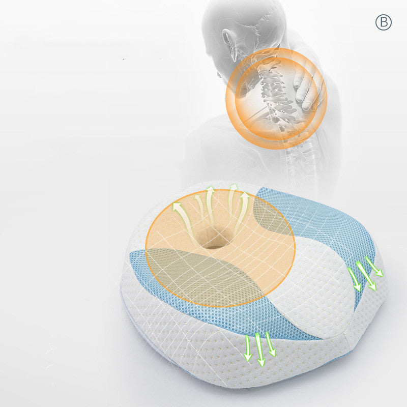 KTX-092179 New Space Memory Foam Neck Pillow - Modern Oval Design, 30x30x10 cm, Ergonomic Comfort