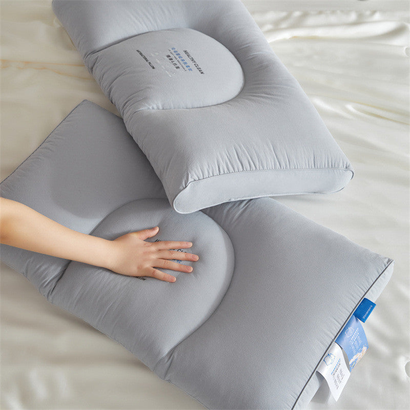 KTX-092307 Cotton Washable Antibacterial High Pillow with Soy Protein Fiber Filling and 3D Neck Guard Options