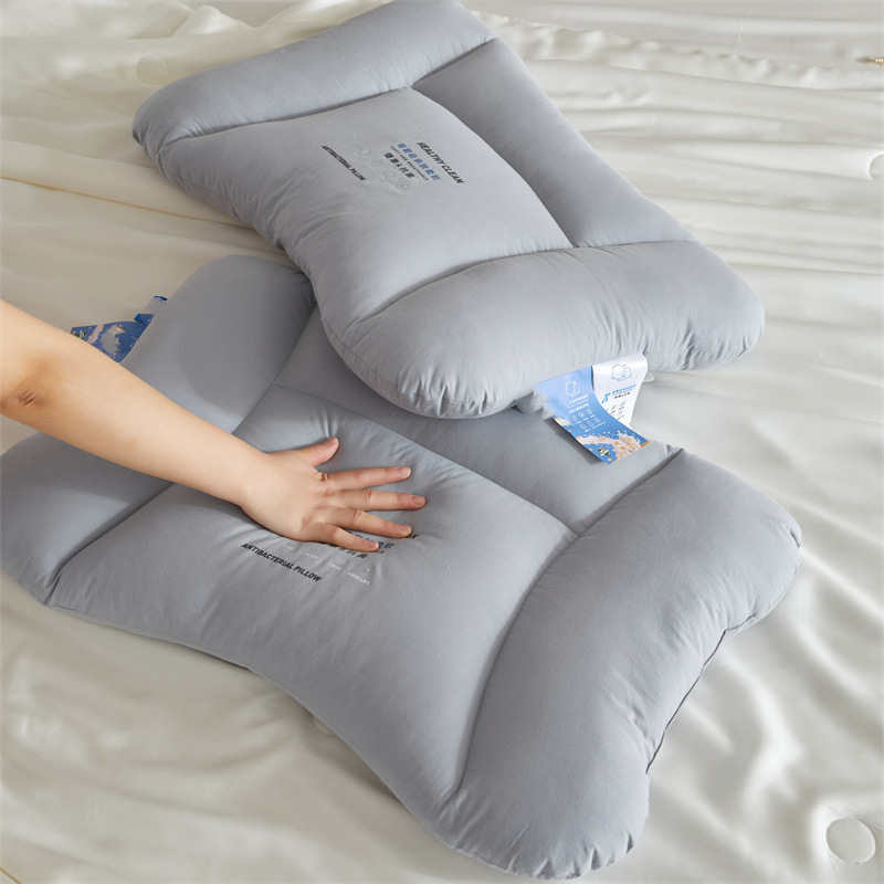 KTX-092307 Cotton Washable Antibacterial High Pillow with Soy Protein Fiber Filling and 3D Neck Guard Options