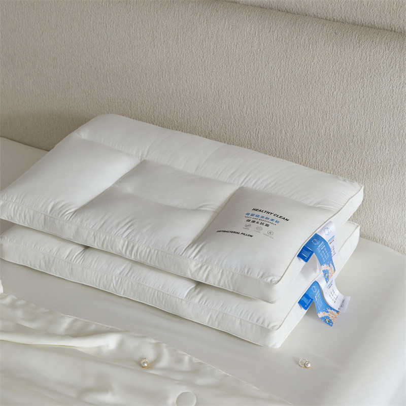 KTX-092307 Cotton Washable Antibacterial High Pillow with Soy Protein Fiber Filling and 3D Neck Guard Options