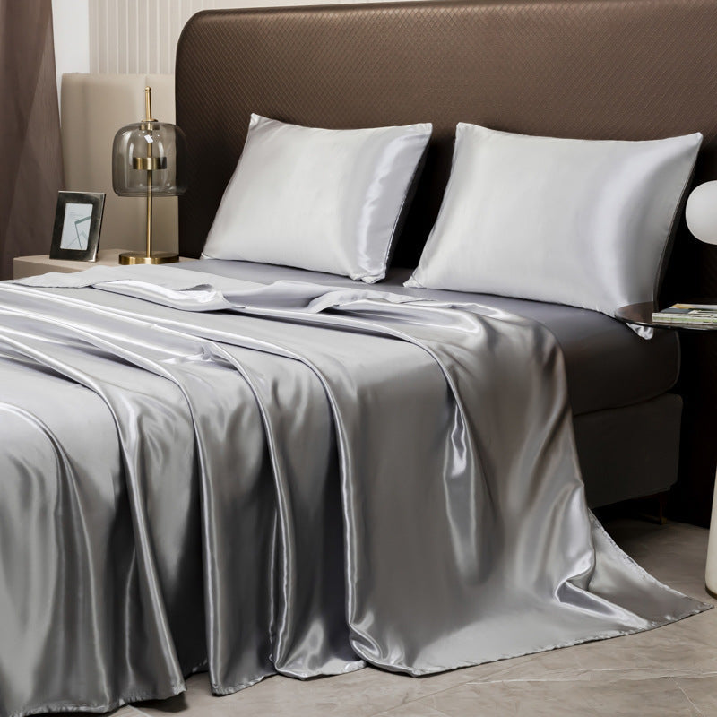 KTX-092307 Four-Piece Fleece Bed Sheet Set with Fitted Sheet and Pillowcases in Multiple Sizes