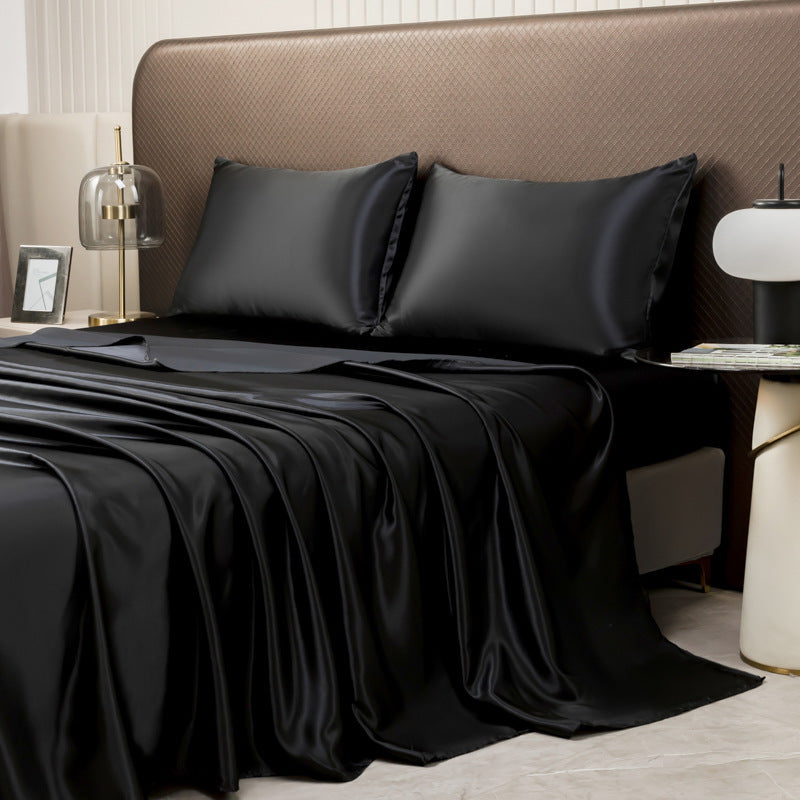 KTX-092307 Four-Piece Fleece Bed Sheet Set with Fitted Sheet and Pillowcases in Multiple Sizes
