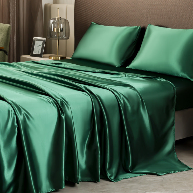 KTX-092307 Four-Piece Fleece Bed Sheet Set with Fitted Sheet and Pillowcases in Multiple Sizes