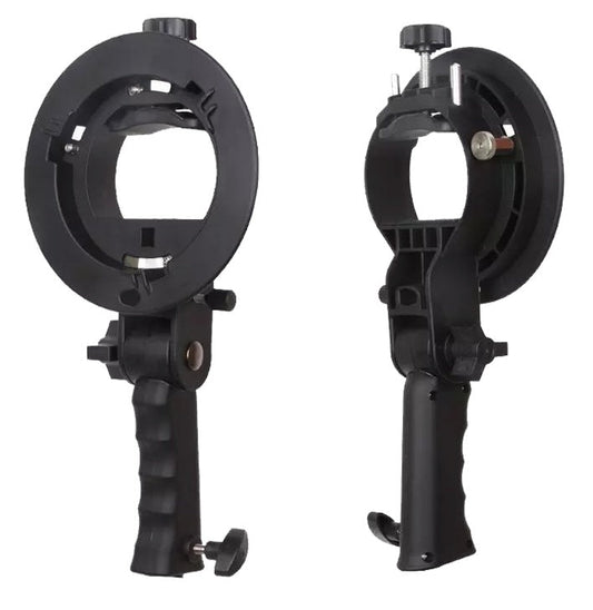 KTX-092563 Universal S Type H Bracket for Studio Flash Accessories with Adjustable Mounting Port and Umbrella Hole