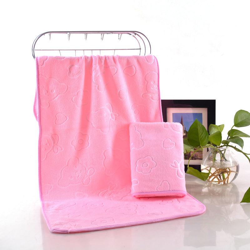 KTX-093075 Hemming Embossed Microfiber Towel - Superfine Fiber, 35x75 cm