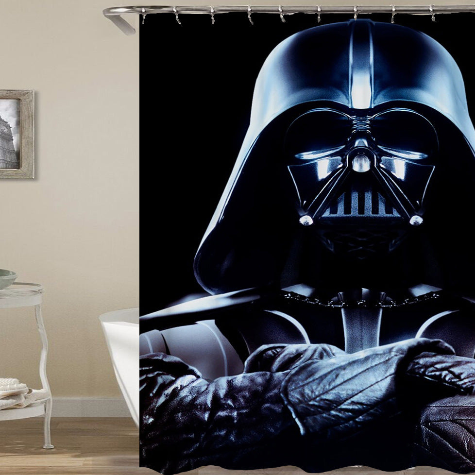 KTX-093203 Skull Pattern Waterproof Shower Curtain for Halloween Bathroom Décor, 180cm x 180cm, Environmentally Friendly Polyester Fiber