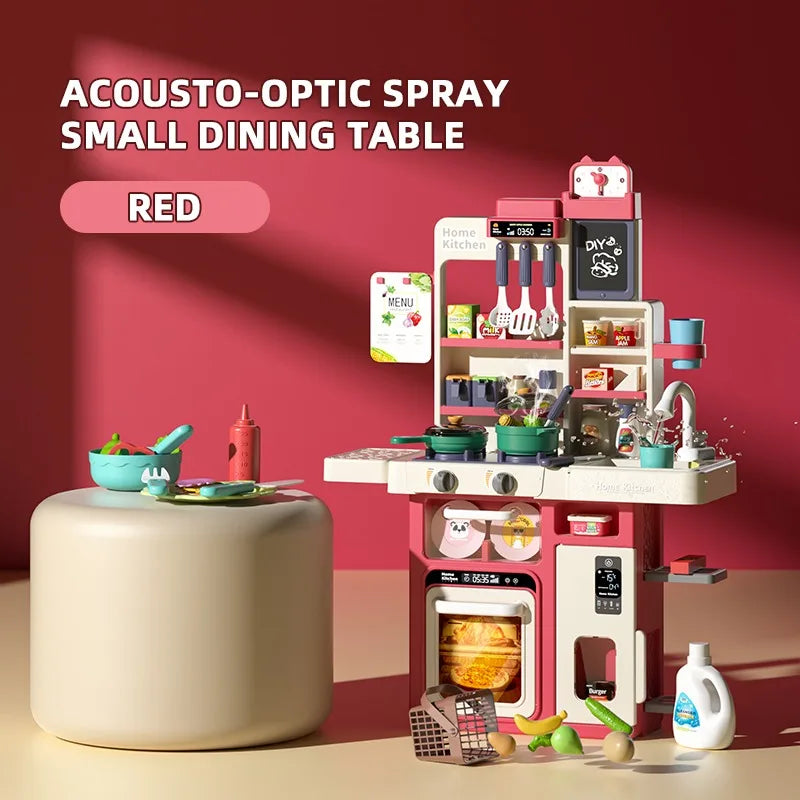 KTX-093331 Realistic Kids Kitchen Set with Lights and Sounds – 63 PCS Pretend Play Toy for Ages 2 to 13