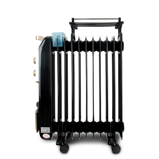 KTX-094419 Adjustable Thermostat Oil Filled Electric Radiator Heater - 1800W Freestanding Heating for Residential and Commercial Use