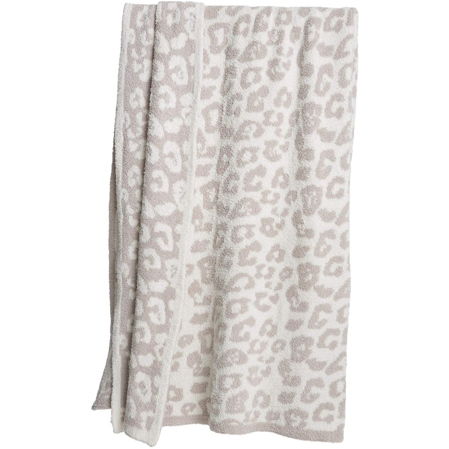 KTX-094483 Knitted Leopard Print Blanket in Soft Elastic Wool - 130 x 180 cm