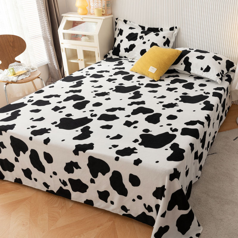 KTX-095955 Printed Polyester Bed Sheet with Cute Animal and Geometric Designs