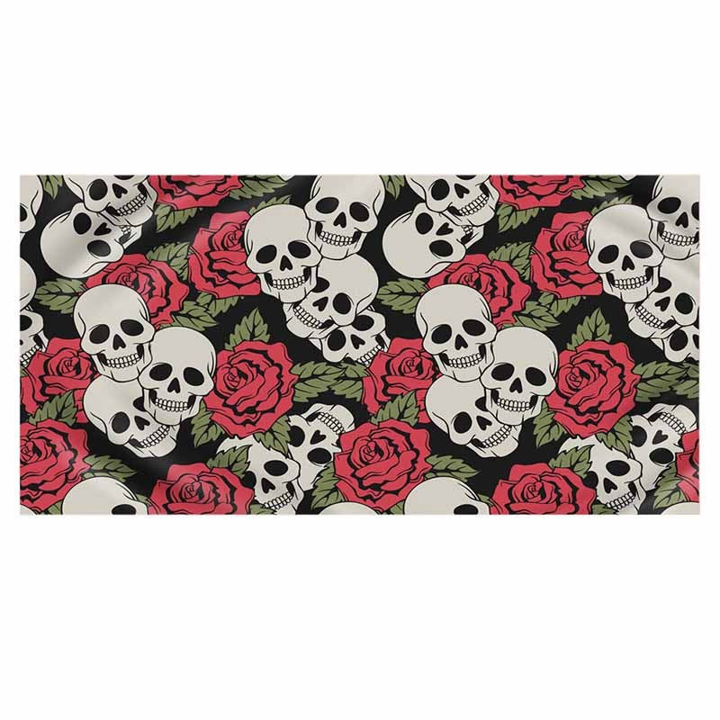 KTX-096531 Skull Printed Microfiber Beach Towel - Two Sizes Available