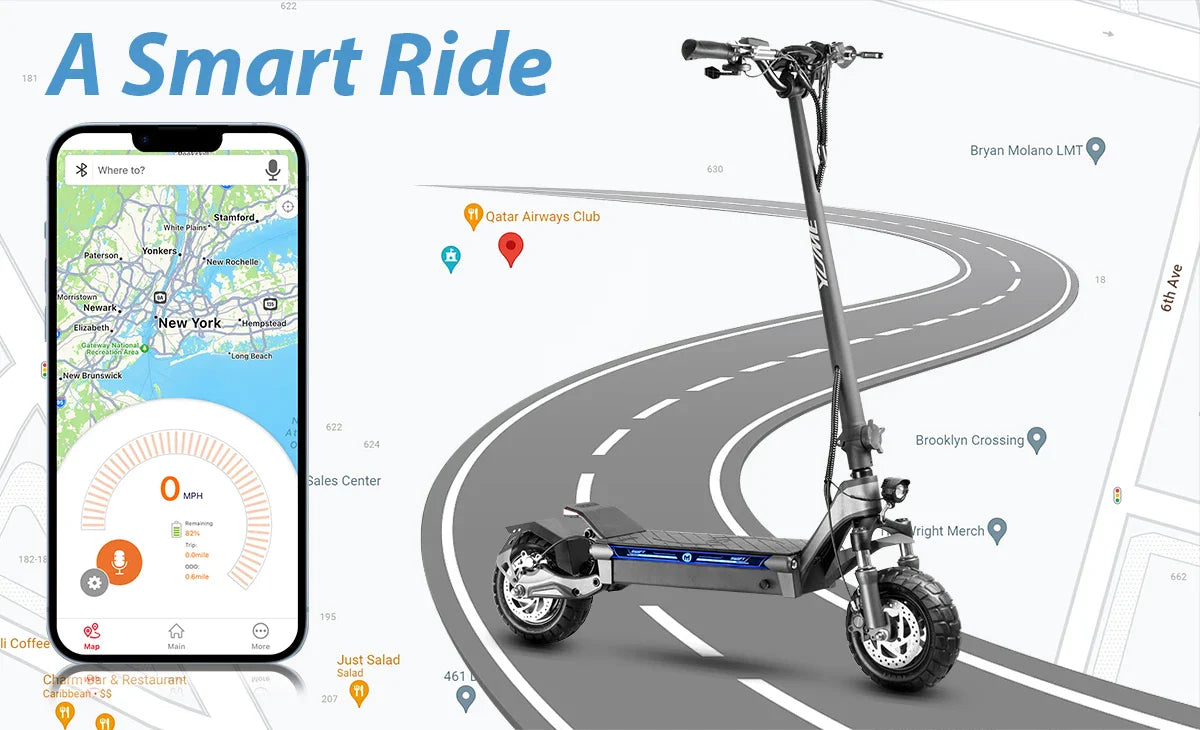 KTX-097299 YUME Swift 250W Foldable Electric Scooter - 60km Range, 10-Inch All-Terrain Tires, App Control, Waterproof