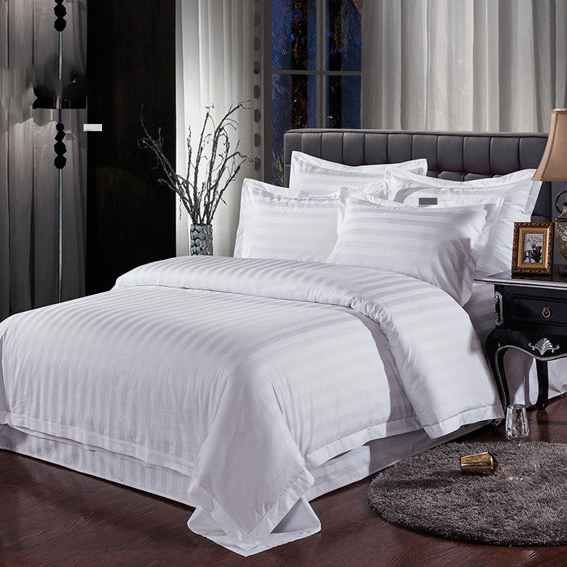 KTX-098259 Cotton Satin Bed Linen Set - Four-Piece Collection for Various Bed Sizes