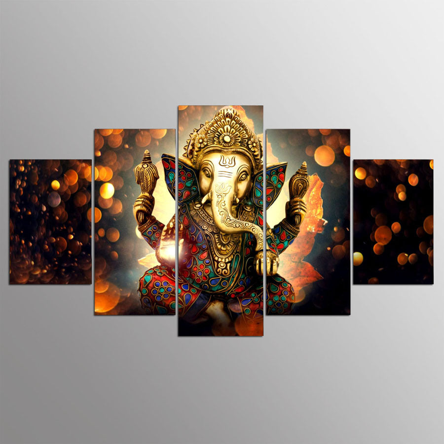 KTX-099411 Indian Elephant God Wall Art - Multiple Sizes Available (20x35cm, 30x50cm, 40x60cm)