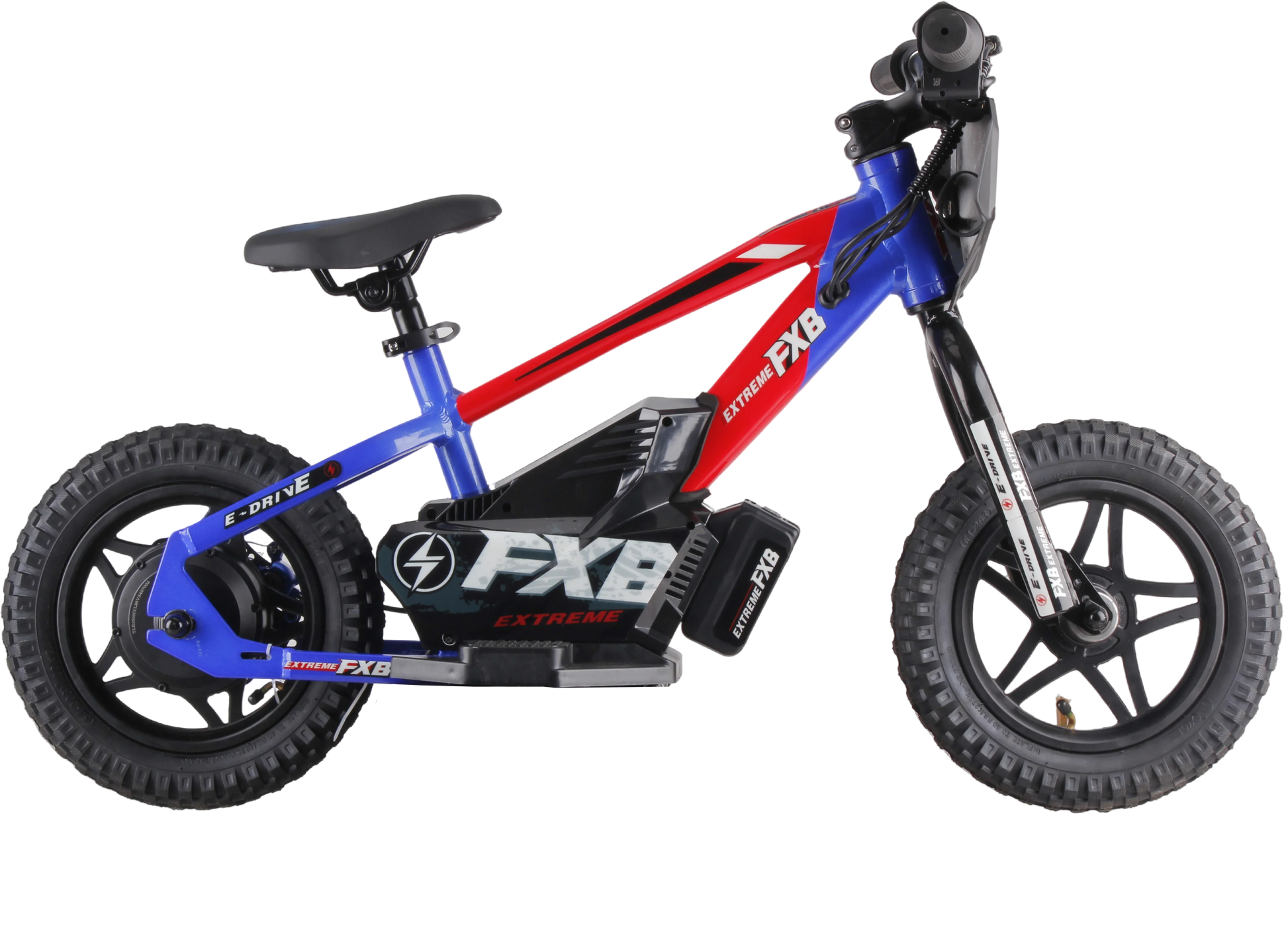 KTX-099667 Children's 12" Electric Balance Bike with Hydraulic Suspension, 250W Motor, and 3 Speed Settings