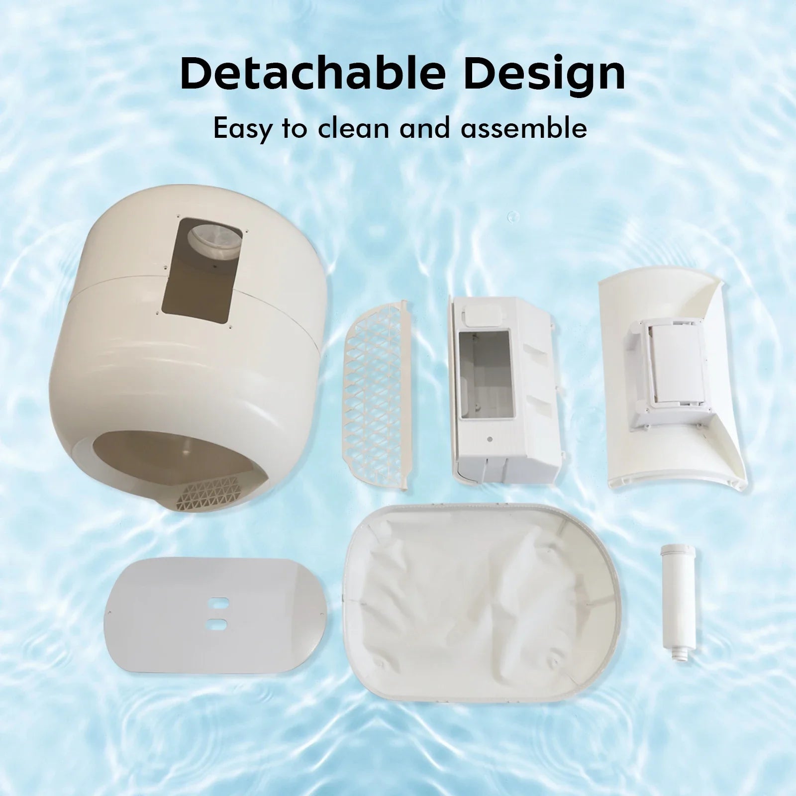 KTX-100691 Extra Large 70L Smart Cat Litter Box with Wi-Fi Control and Automatic Cleaning Features for Multi-Cat Homes