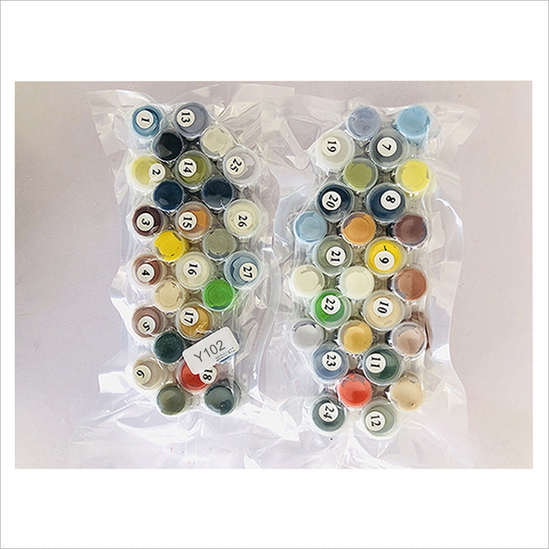 KTX-101331 Digital Oil Painting - DIY Hand-Painted Character and Landscape Art on Canvas with Framed Display