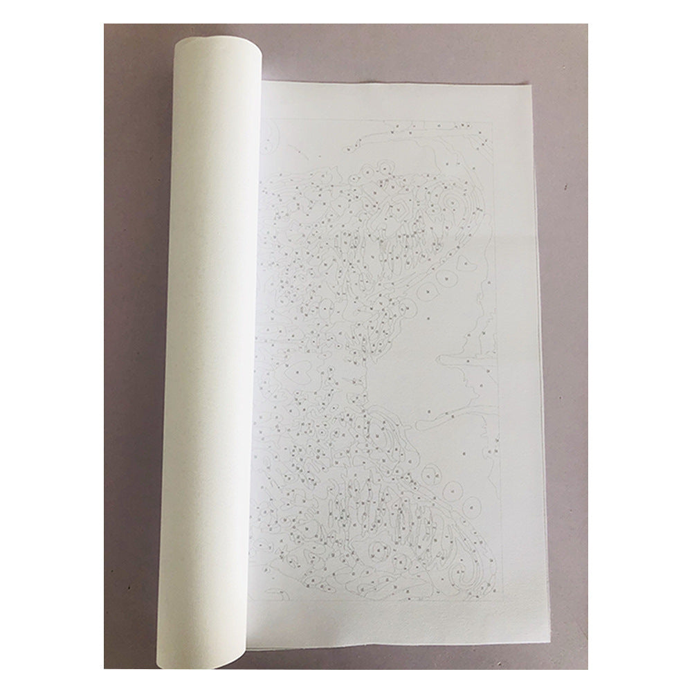 KTX-101331 Digital Oil Painting - DIY Hand-Painted Character and Landscape Art on Canvas with Framed Display