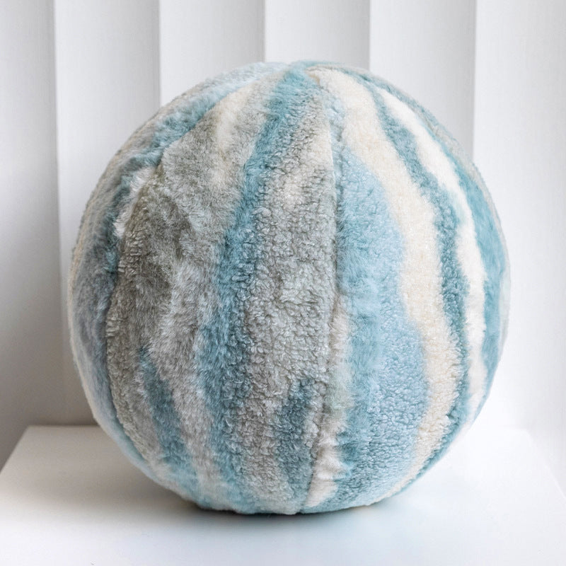 KTX-102355 Stylish Ins-Style Plush Round Pillow in Solid Colors - Soft and Cozy 30cm