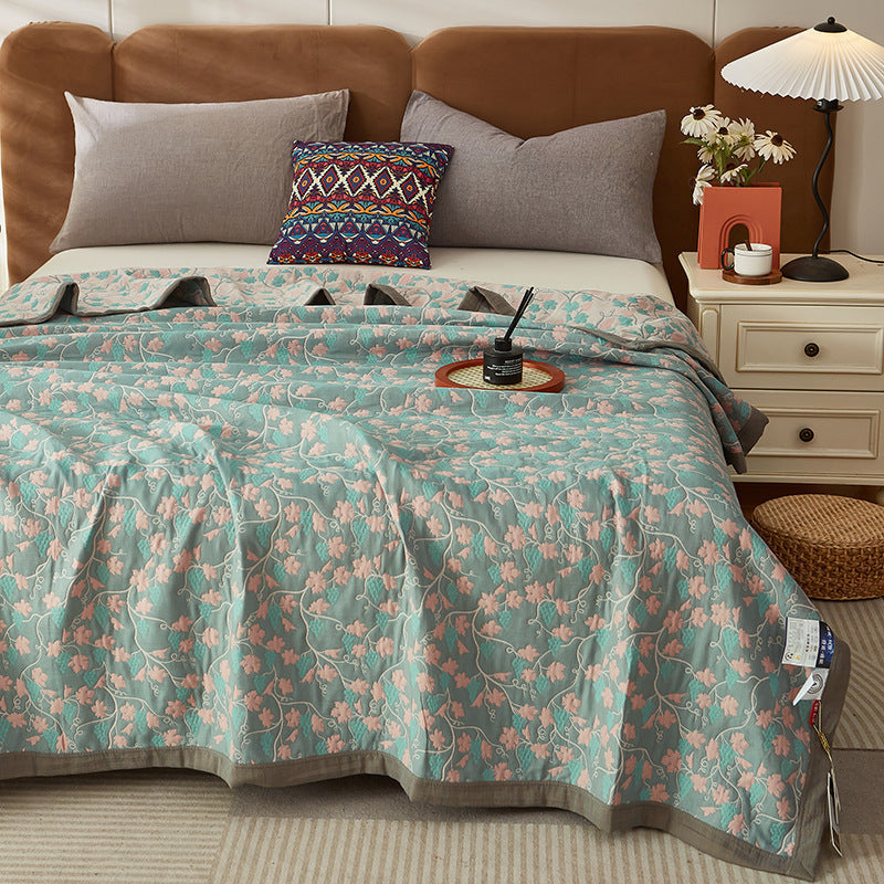 KTX-103507 Pure Cotton Multi-Functional Three-Layer Yarn Summer Quilt and Pillowcase Set - Available in Multiple Sizes