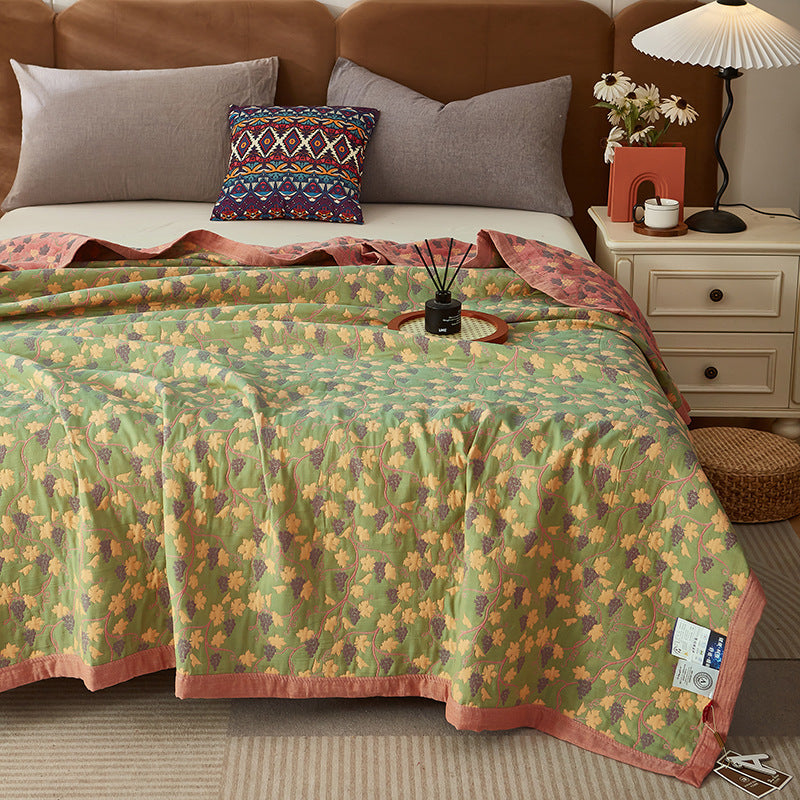 KTX-103507 Pure Cotton Multi-Functional Three-Layer Yarn Summer Quilt and Pillowcase Set - Available in Multiple Sizes