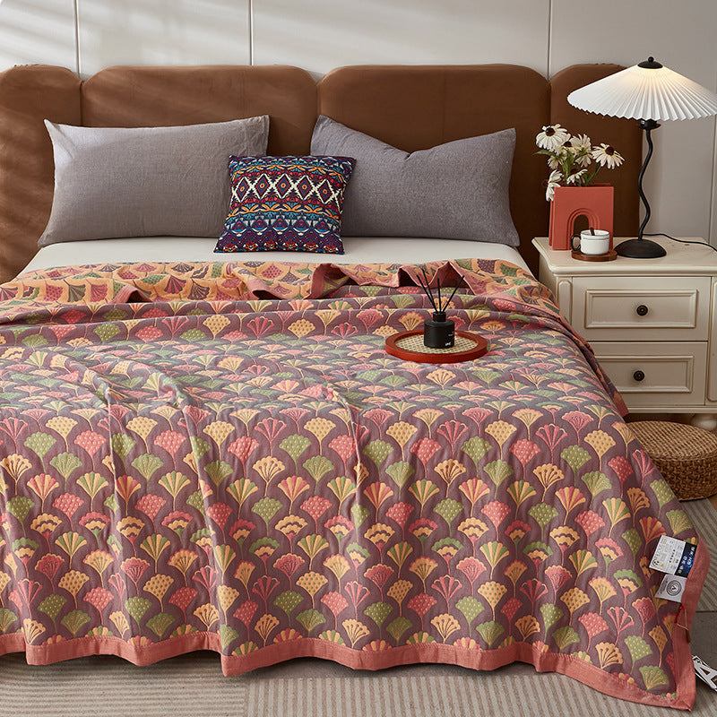 KTX-103507 Pure Cotton Multi-Functional Three-Layer Yarn Summer Quilt and Pillowcase Set - Available in Multiple Sizes