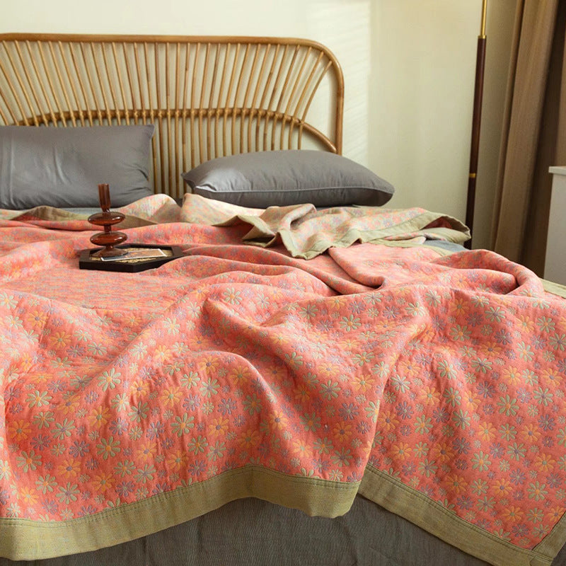 KTX-103507 Pure Cotton Multi-Functional Three-Layer Yarn Summer Quilt and Pillowcase Set - Available in Multiple Sizes