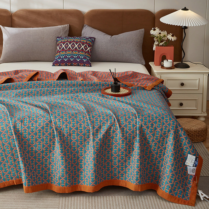 KTX-103507 Pure Cotton Multi-Functional Three-Layer Yarn Summer Quilt and Pillowcase Set - Available in Multiple Sizes