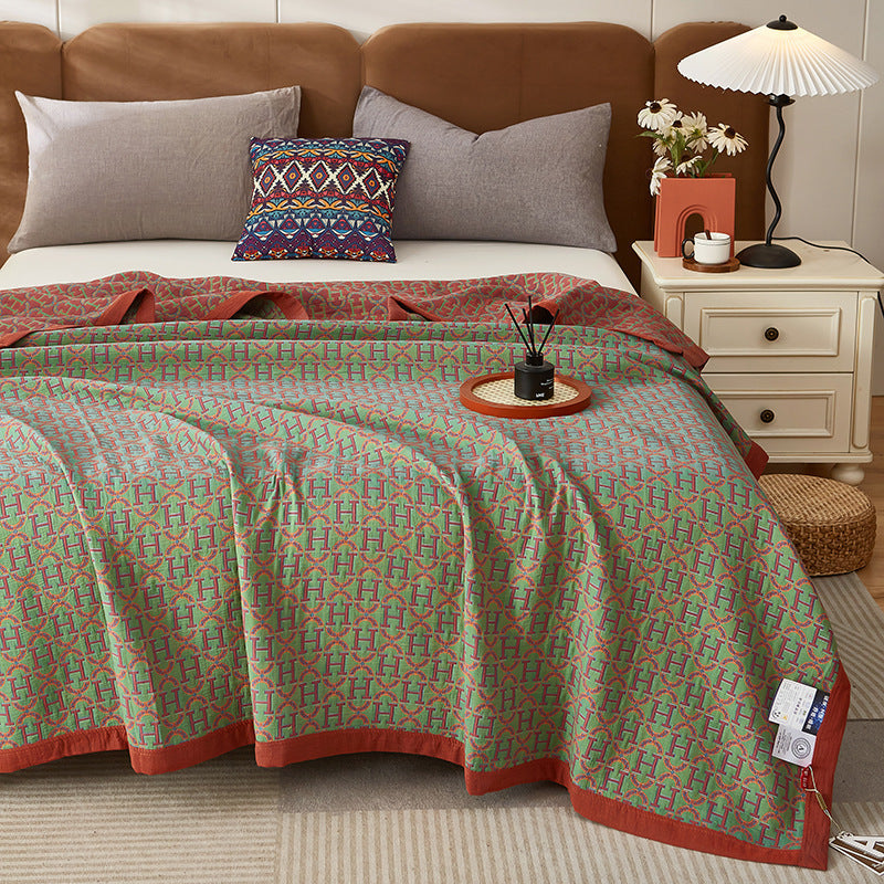 KTX-103507 Pure Cotton Multi-Functional Three-Layer Yarn Summer Quilt and Pillowcase Set - Available in Multiple Sizes