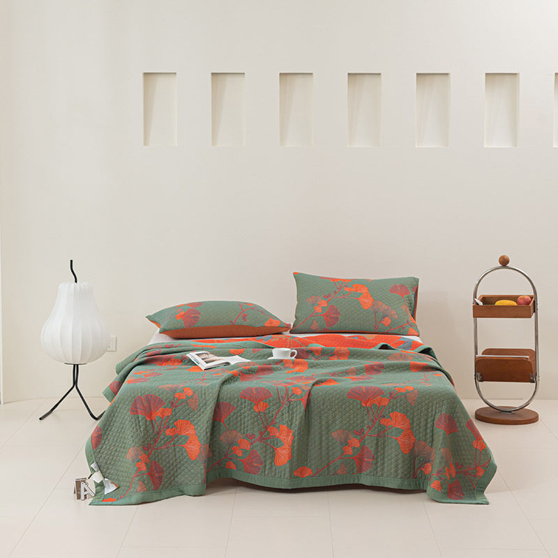 KTX-103507 Pure Cotton Multi-Functional Three-Layer Yarn Summer Quilt and Pillowcase Set - Available in Multiple Sizes