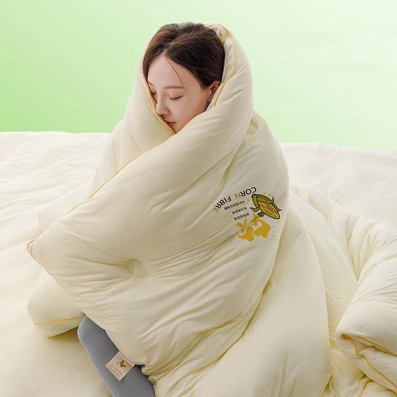 KTX-103699 Corn Fiber Thickened Quilt for All Seasons - Warm and Soft, Multiple Sizes Available