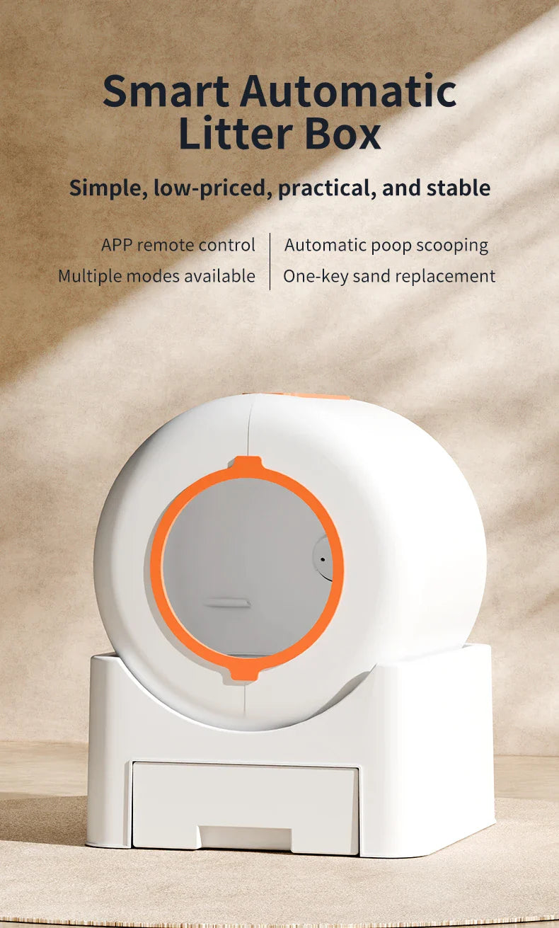 KTX-104147 Smart Self-Cleaning Cat Litter Box with Odor Control, 64L Capacity, APP-Controlled, Quiet Operation