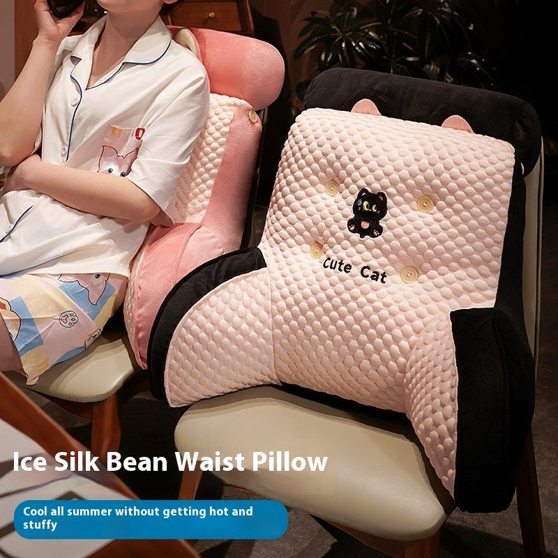 KTX-104659 Big Eye Dog Ice Silk Velvet Triangle Pillow - Cartoon Design, 50x45x30cm and 60x55x30cm