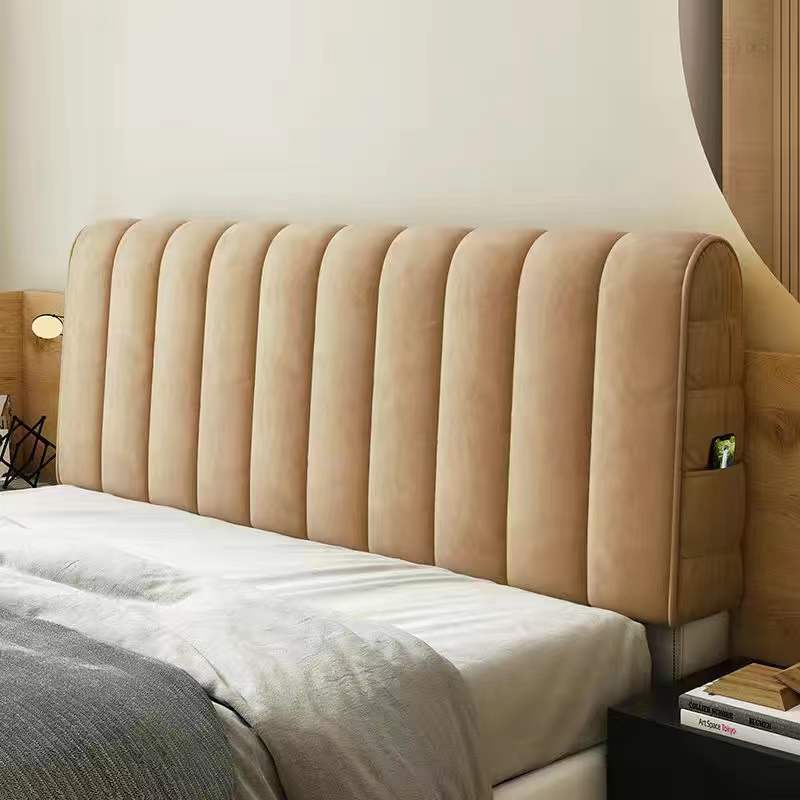 KTX-104659 Soft Cover Curved Head Protection Dust-Proof Bed Back Cover in Matcha Green, Cornmeal, Premium Grey, Champagne, and Haze Blue