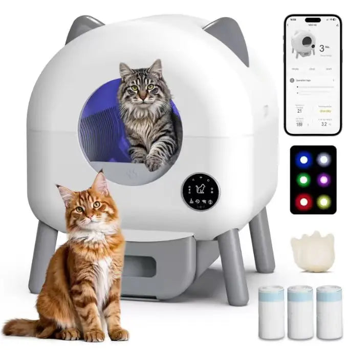 KTX-105299 Extra Large Smart Automatic Cat Litter Box with Eco-friendly Design and Large Capacity for Easy Indoor Cleaning